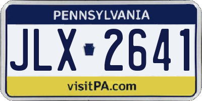 PA license plate JLX2641