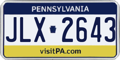PA license plate JLX2643