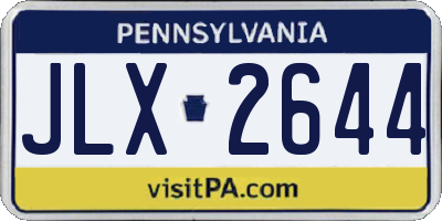 PA license plate JLX2644
