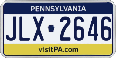 PA license plate JLX2646