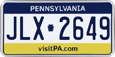 PA license plate JLX2649