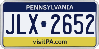 PA license plate JLX2652