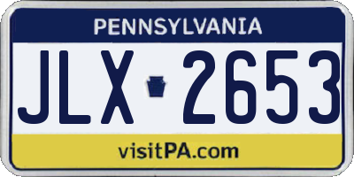 PA license plate JLX2653