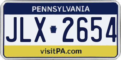 PA license plate JLX2654