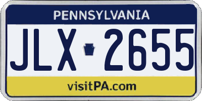 PA license plate JLX2655