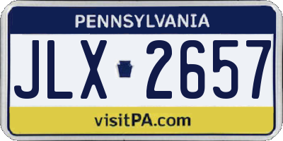 PA license plate JLX2657