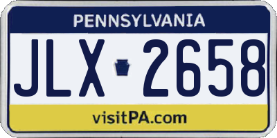 PA license plate JLX2658