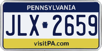 PA license plate JLX2659