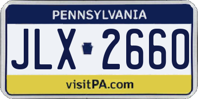 PA license plate JLX2660