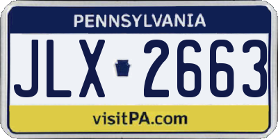 PA license plate JLX2663