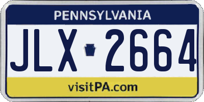 PA license plate JLX2664