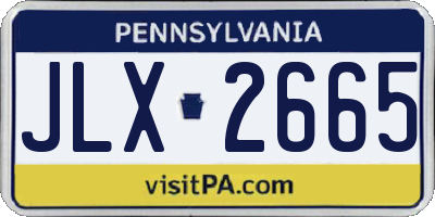 PA license plate JLX2665