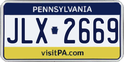 PA license plate JLX2669