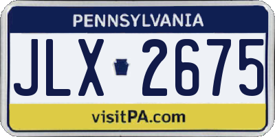 PA license plate JLX2675