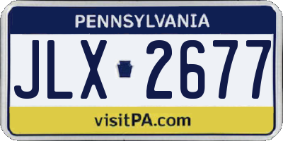 PA license plate JLX2677