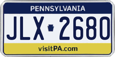 PA license plate JLX2680