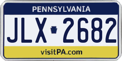PA license plate JLX2682