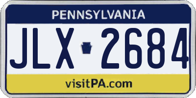 PA license plate JLX2684