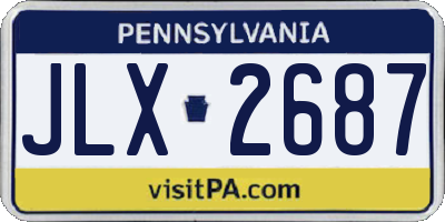 PA license plate JLX2687