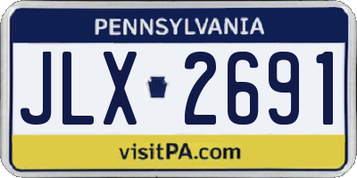 PA license plate JLX2691