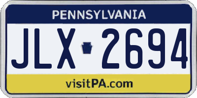 PA license plate JLX2694