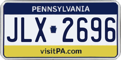 PA license plate JLX2696