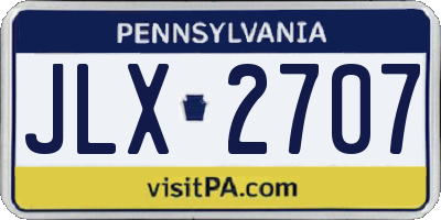 PA license plate JLX2707