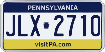 PA license plate JLX2710