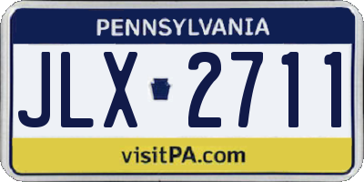 PA license plate JLX2711