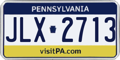 PA license plate JLX2713