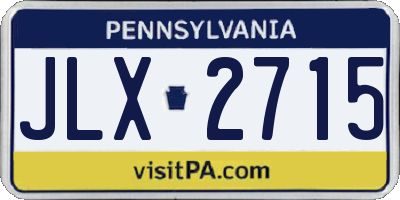 PA license plate JLX2715
