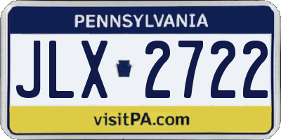 PA license plate JLX2722