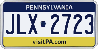 PA license plate JLX2723
