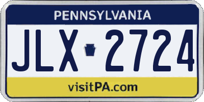 PA license plate JLX2724