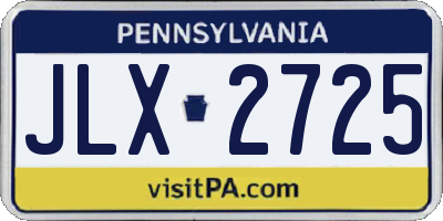 PA license plate JLX2725