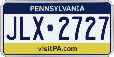 PA license plate JLX2727