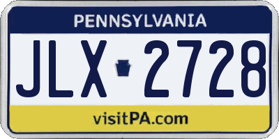 PA license plate JLX2728