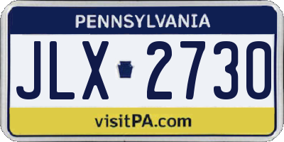 PA license plate JLX2730