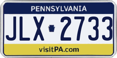 PA license plate JLX2733