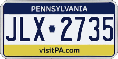 PA license plate JLX2735