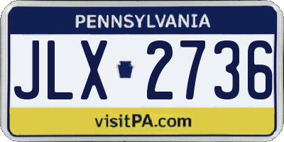 PA license plate JLX2736
