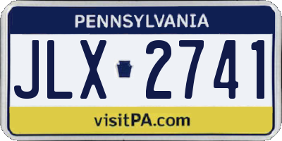 PA license plate JLX2741