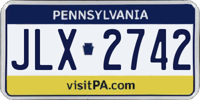 PA license plate JLX2742