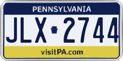 PA license plate JLX2744