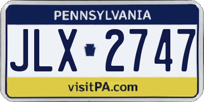 PA license plate JLX2747