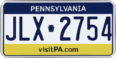 PA license plate JLX2754