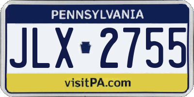 PA license plate JLX2755