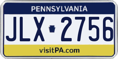 PA license plate JLX2756