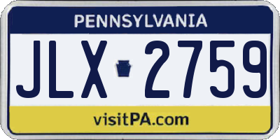 PA license plate JLX2759