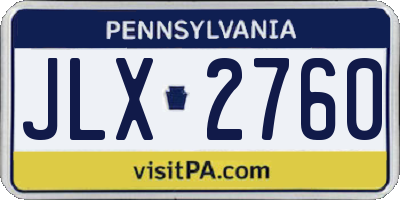 PA license plate JLX2760